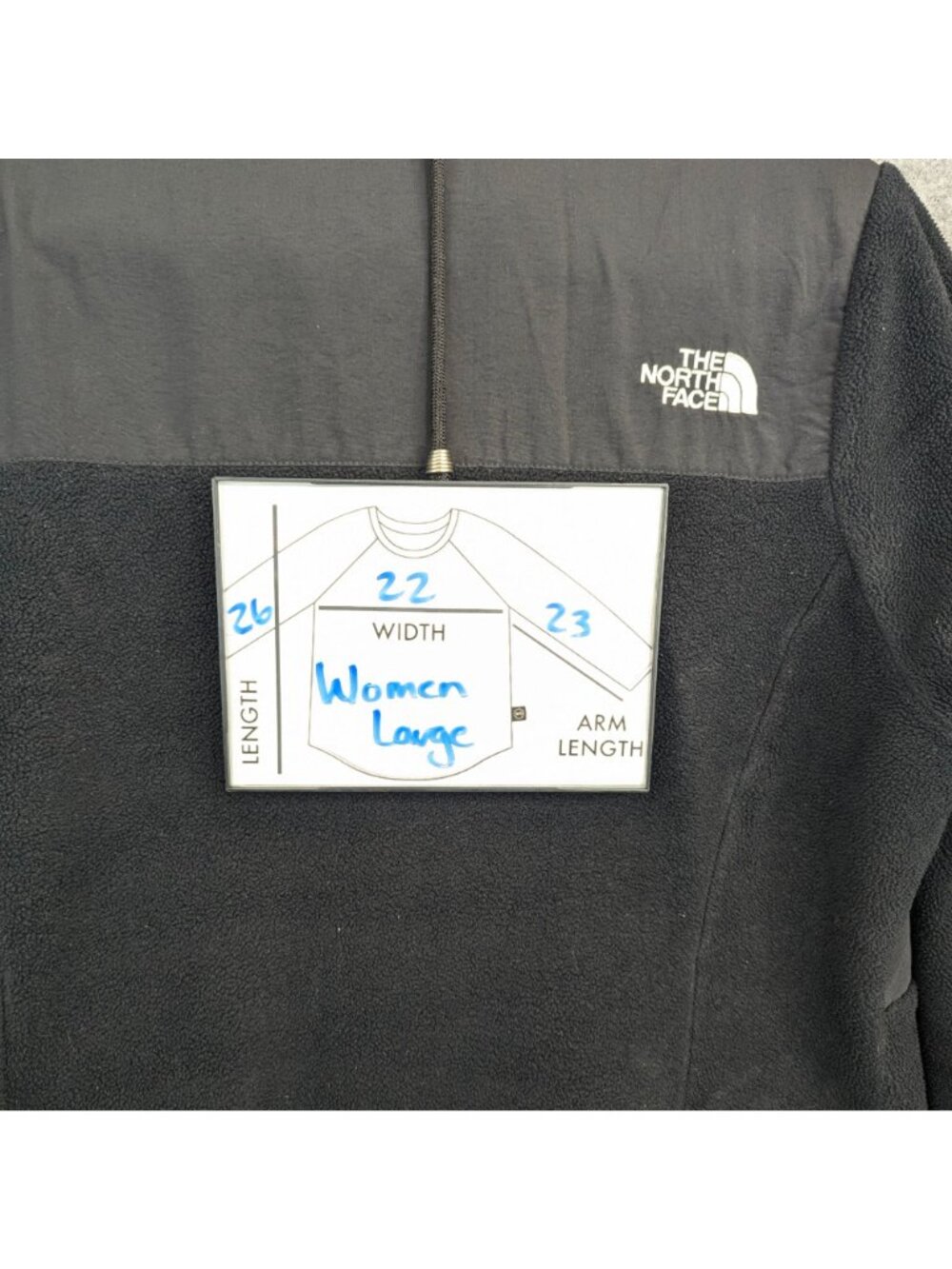 The North Face Womens Large Denali Jacket Black Fleece Polartec Nylon Full Zip - Picture 7 of 7